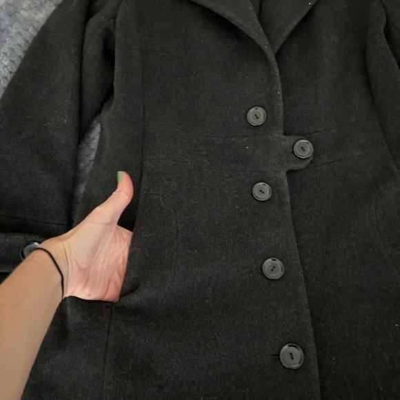 EC Preston & York CharcoalGrey wool coat - Picture 3 of 16